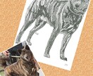 ペットの絵を三角形のみで表現して描きます ボールペンの線の密度で立体感を表現!! イメージ3