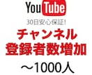 チャンネル登録者数増やします チャンネル登録者数＋1000人増えるまでプロモーションします イメージ1