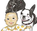 あなたの家族（ペット）を描きます 【色鉛筆で、ちょっとポップでかわいく♪】 イメージ1