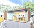 建築パースを手書きにて作成いたします 構想・計画初期イメージの雰囲気や風合いを表現します イメージ4