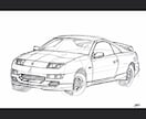 愛車のイラストを描きます サインペンでA4紙にスケッチします イメージ1