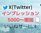 X(ツイッター)のインプレッション増加させます インプレッション増加で見栄え向上！ イメージ1