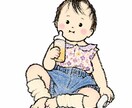 赤ちゃん（〜2歳くらい）のイラストを作成します クレヨン画の画風で一部デフォルメしたイラストを作成します イメージ2