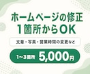 ホームページ・LPの修正を1箇所からお受けします 営業時間・写真・文章の変更など、1〜3箇所まとめて5千円 イメージ1