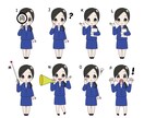 いろんなポーズの女性の全身イラストお描きいたします ビジネスにもおすすめな絵柄です。お好きなポーズ選べます！ イメージ5