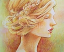 はがきor2Lサイズ★色鉛筆で美人画を描きます 鮮やかな色鉛筆画、プレゼントにいかがですか？納品は郵送にて☆ イメージ8