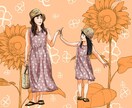 キャラ、オシャレコーデ等ご希望の絵を描きますます アイコン思い出写真をデジタルイラストで(*ˊᵕˋ*) イメージ2
