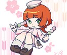 おだんご×制服ちびキャラ描きます 春らしいちびキャラのテンプレイラストです! イメージ6