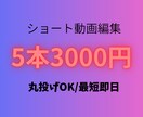 ショート動画5本3000円で編集します 1本あたり600円/まとめて依頼したい方におすすめです イメージ1