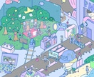 お客様が想う世界観をトキめく鳥瞰図で表現します どこにもないポップで不思議な細かい世界観を描来ます！ イメージ5