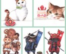 ペットの似顔絵、動物、動物のデフォルメ描きます 手描きアナログ、暖かみがありややリアルタッチのイラストです。 イメージ1