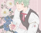 オープン記念！中性的・綺麗系アイコン制作します アイコン、配信サムネ、立ち絵などに。花モチーフ背景も制作可！ イメージ3
