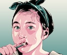 写真をベースにPOP、レトロな似顔絵を描きます シンプルな似顔絵からPOPスタイルまで作成いたします。 イメージ1