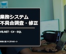 業務システムの不具合調査・修正ます VB.NET/C#のレガシーシステム障害対応 イメージ1