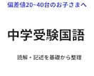 中学受験国語｜偏差値20〜40台を伸ばします 読解・記述・文法を基礎から整理します イメージ1