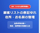顧客リストの表記ゆれ・住所分割を整えます DM発送前の名刺データ整理・表記ゆれ修正ならお任せを！ イメージ1