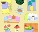 ポップでカラフルなイラスト描きます 線画、パステル、カラフル、植物、カフェ、人物 イメージ3