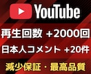 YouTube再生回数＆日本人コメントを増やします 再生回数+2000回＆日本人コメント+20件が2,000円✨ イメージ6