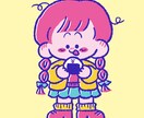 昭和レトロなファンシー人物イラストお描きします あの頃少年少女だった方、'80sファンシー大好きな方に！ イメージ2