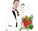 オリジナルのウェディングイラスト描きます アイコンや婚姻届、ウェルカムスペースに！お子様・ペット・お車 イメージ2