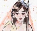 柔らかな線で、あなたらしさを描く似顔絵をしてます 可愛いおしゃれ絵、キラキラしてます イメージ3