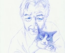 ペット・ご家族の写真を鉛筆で写生いたします 鉛筆で手描き、ペットとご家族をスケッチ。加工も致します！ イメージ2