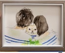 ペットは家族。人とペットの似顔絵描きます 水彩画で人とペットの似顔絵を可愛く描きます。 イメージ9