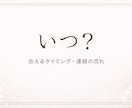 連絡や会える日等をみます 会う日にち、連絡がくる日、時間等を見させていただきます。 イメージ1