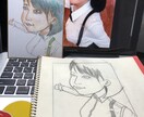 アナログ似顔絵(色鉛筆・水彩など)描きます 結婚式や誕生日などに贈る色紙(以外も可)描かせて頂きます! イメージ3