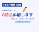 レビュー投稿でお得に添削します 通常5商品→レビューで8商品をプロが添削 イメージ1