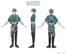 3面図⚪︎かわいい、かっこいい衣装デザインをします かわいいからかっこいい 貴族衣装、和服、アイドル服 など イメージ4