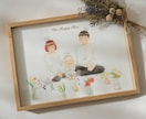 やわらかい水彩タッチで家族の大切な瞬間を残します すぐに飾れる原画納品＊プレゼントにもおすすめ イメージ1