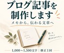 伝えたい内容を読みやすいブログ記事にまとめます メモから見出し・本文まで。暮らしや趣味の記事を制作 イメージ1