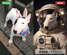 愛犬、愛猫のお写真を心温まるアート作品にします 写真1枚からうちの子を記念日、メモリアル、コスプレ風に イメージ6