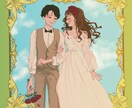 可愛い！カラフルな結婚式のウェルカムボード描きます 良い感じに美化 & 似ていて、やさしい雰囲気にします♡ イメージ1