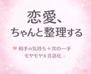 好きな人の気持ち一緒に整理します 恋愛のモヤモヤ、ちゃんと整理して次の一手まで出します イメージ1