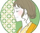 レトロ可愛い♡和風な美人系横顔アイコン描きます 選べる和柄背景で小さくても目立つ個性的イラスト！ イメージ3