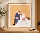 海外風タッチ♡お洒落なウェディングイラスト描きます 結婚式用、プレゼント用でも･:*+. イメージ1