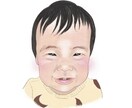 かけがえのない、毎日の成長を似顔絵にします 赤ちゃん、お子様の可愛らしいお顔を鮮やかな色彩で描きます。 イメージ2