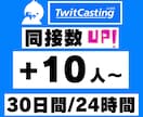 ツイキャス30日間24時間★同接数UPします ゲーム配信、歌枠、縦型、推し活！ライブ視聴者数アップで応援★ イメージ1