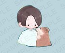 飼い主様とアニマルパートナー様のイラスト承ります アニマルパートナーと似顔絵描きます（デフォルメ） イメージ2