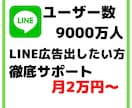 LINE広告運用サポートします 予算2万円からでも大丈夫です！ イメージ1