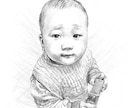 赤ちゃん記念日・成長記録にデッサン似顔絵を描きます 写真を元にデフォルメなしの鉛筆画！贈り物やインテリアにどうぞ イメージ5