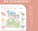 子どもの似顔絵とお気に入りのおもちゃを書きます 今だけの大切な思い出をぎゅっと1枚に詰め込みます イメージ1