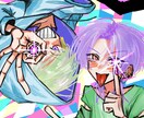 アイコン作成、オリジナルキャラクターデザインします かっこいい男女のイラストやクールでポップめな絵を描きます！ イメージ1