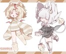 商用利用ＯＫ！デフォルメ全身立ち絵制作します むちっと感が可愛い、ちょっぴり等身高めのデフォルメキャラ！ イメージ2