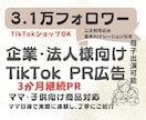 企業法人様TikTokで継続PR毎月2本投稿します 3.1万TikTok3か月継続PR 企業・法人様向けプラン イメージ1