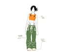 sns用コーディネートのイラスト描きます y2k お好きな女の子にかわいいお洋服をお描きします。 イメージ2