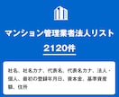 営業リスト マンション管理業者リストを即納します 2,120件｜不動産・管理業界向け営業データ イメージ1