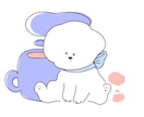 ゆるくて可愛い韓国風イラスト作成します なんだかくせになるゆるかわアニマルイラスト！ イメージ5